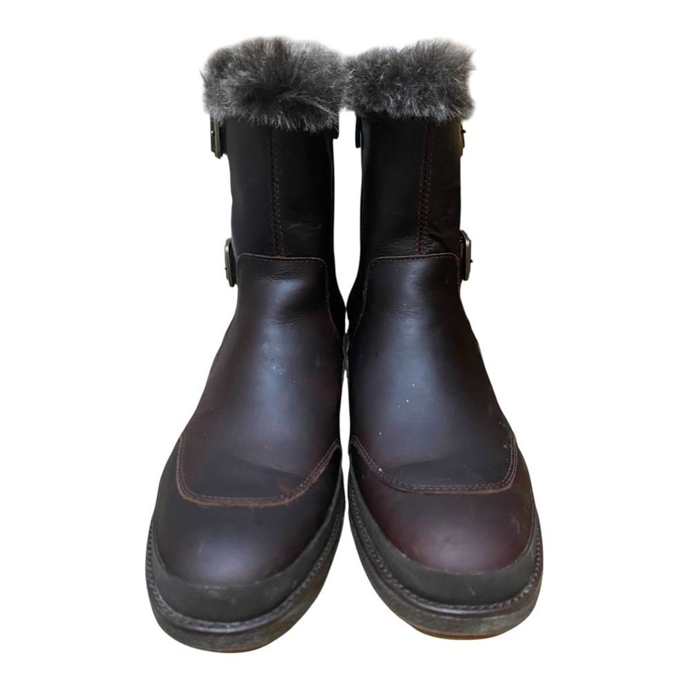 Merrell Womens Tremblant Ezra Zip Brown Boots Size 9 Faux Fur Winter Wet Ice - Picture 2 of 12